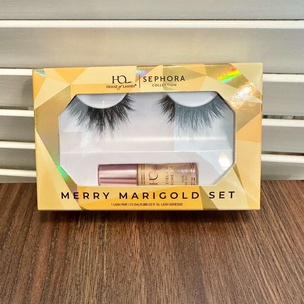 NWT House of Lashes X Sephora Collection Merry Marigold False Lashes & Glue Set